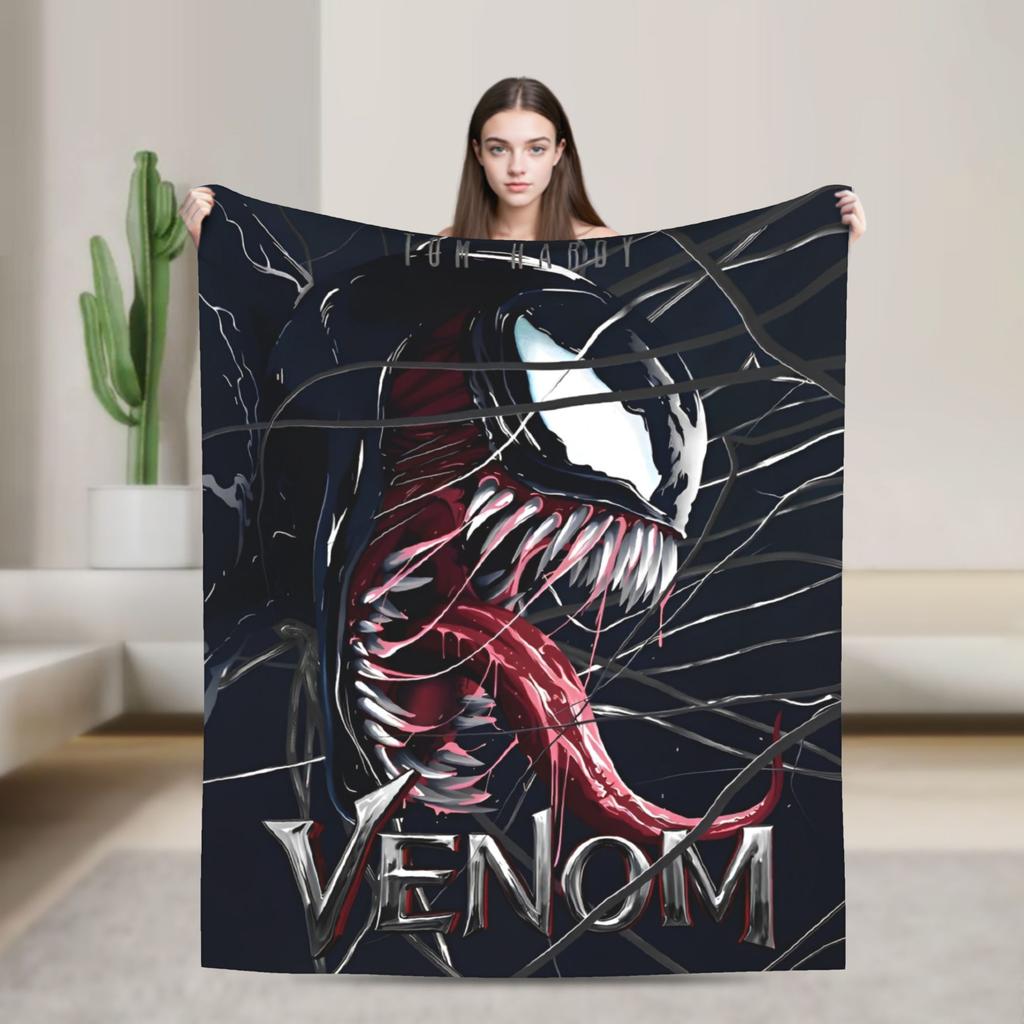 Venom Blanket  Warm Street Trend Plush Throw Blanket For Children Bedroom Flannel Bedspread Bed Cover