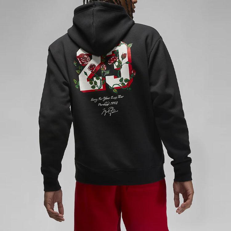 Jordan Floral Print Hoodie Men Tops Black FD0597-010