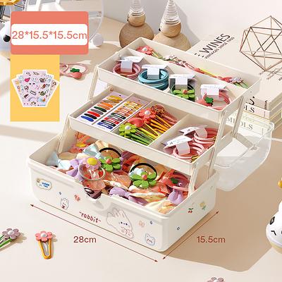 Children's Hair Accessories Storage Box Baby Head Rope Hairpin Rubber Band Head Jewelry Organizer Cute Girl Jewelry Box