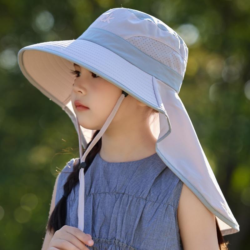 Children'S Anti-Ultraviolet Bucket Hat Swim Quick-Drying Mesh Breathable Sun Hat Children'S Big Edge Shawl Sun Hat