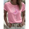 Fashion Women Retro Creative Daisy Dandelion Print T Shirt Funny Casual O-neck Short Sleeves T-shirt Summer Female Tee Shirt
