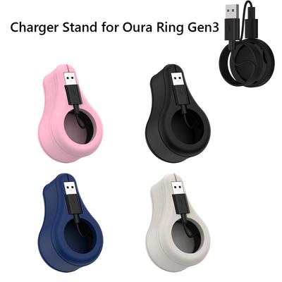 Soft Cover Case for Oura Ring Gen3 Charger Size 7/8/9/10/11/12/13 Silicone Charger Protective Case with Cord Winder Stand Case
