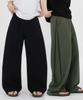 Opeumeideu Side Pintuck Linen-Like Curved Pants