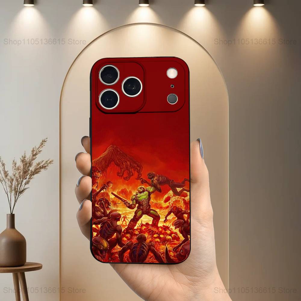 

Game D-Doomes Cool Art Case For iPhone 6,17,16,15,14,13,12,11 Plus,Pro Max,XS,X,XR,SE,Mini,8,7,Soft Silicone Black Cover iPhone14PRO