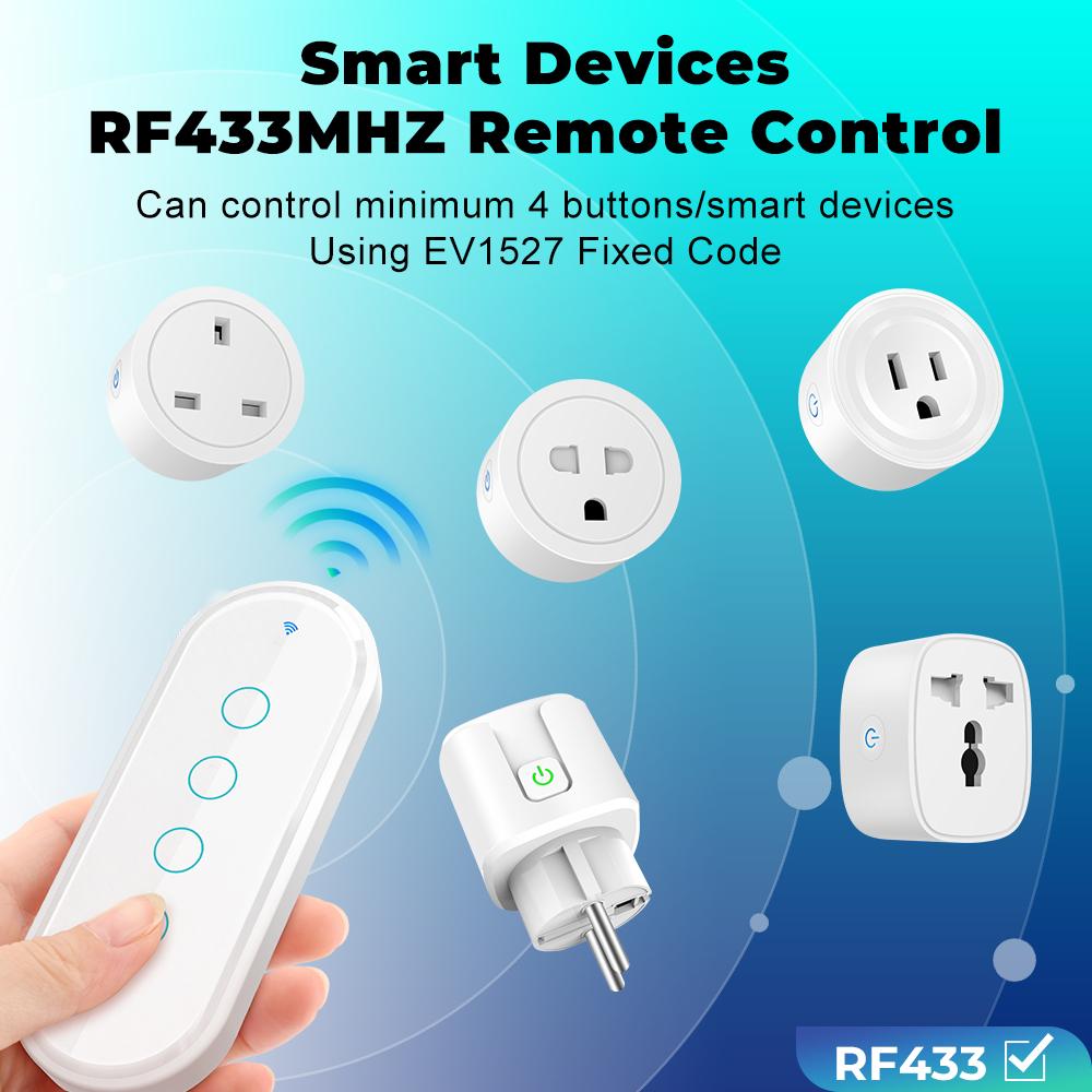 RF433MHZ Remote Control For Smart Home Devices 4 Gang EV1527 Code Transmitter 2 Way Control 433Mhz RF Wireless Switch 100m Range