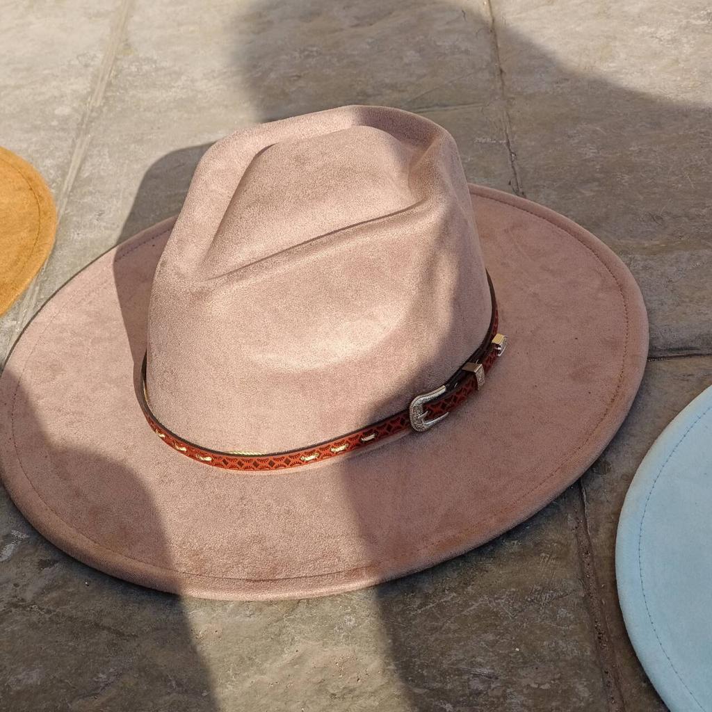 Vegan Suede Arrow-shaped Cap Women's Hat with Variousaccessoriesmen'sfedora Distressed Suede Hat Bohemianstylehat Men'sstraw Hat