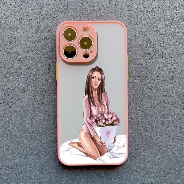 Young Girl Pattern Phone Case for iPhone 11 12 13 Pro Max Mini 14 15 Plus Pro Max 7 8 Plus SE 2020 X XR XS Shockproof Back Cover