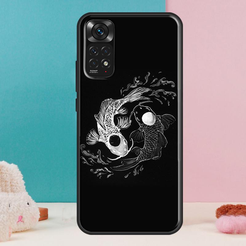 Koi Fish Yin Yang Art Case For Xiaomi Redmi Note 13 12 Pro 14 11 9 10 9S 10S 11S 12S Redmi 14C 13C 10C 12C Cover