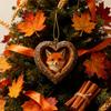 Heart-Shaped Animal Christmas Ornament 2D Flat Acrylic Forest Animal Decoration Woodland Pendant for Xmas Tree Decor Animals Lovers Gift