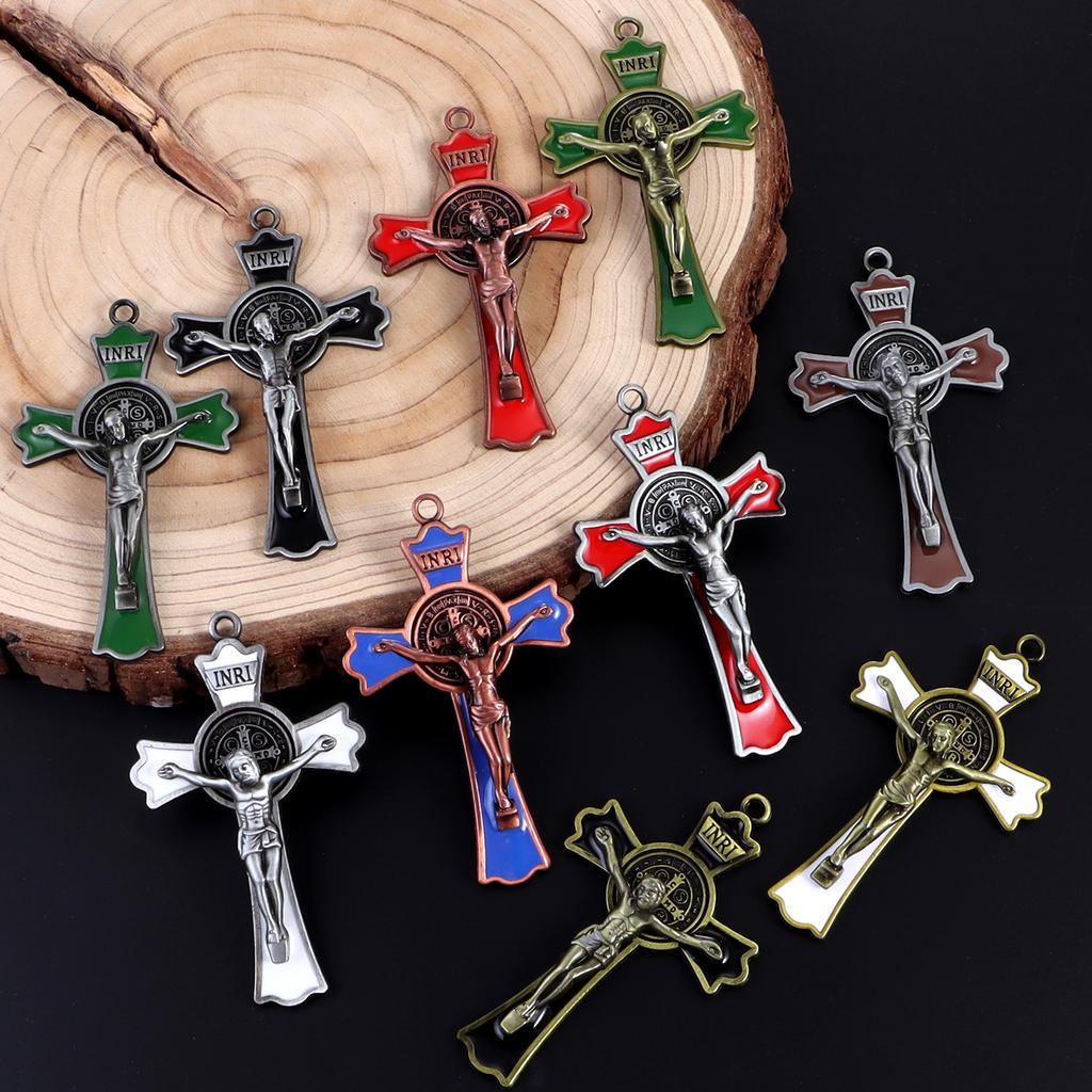 Multi Style St. Benedict's Cross, Jesus Christ Pendant, Religious Prayer Decoration Supplies