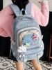Kids Girls Boys Nylon School Bag With Canvas Material And Multiple Compartments