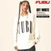 FUBU Strick Langarm für Herren und Marke Big American Oversized fam-42710 Off-White Pullover, Pullover, Damen, Name, Logo, Lässig,