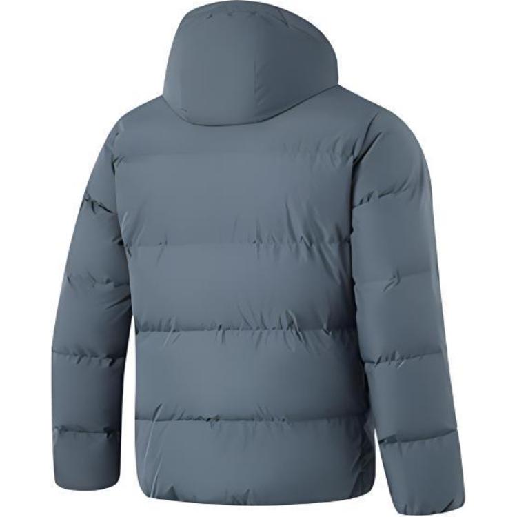 Li Ning Fitness Series Water-Resistant Infrared Thermal Letter Casual Versatile Hooded Zipper Short Winter Down Jacket Men Jackets Dark-Blue AYMU079-3