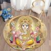 Ganesha Round Carpets Printing for Living Room Bedroom Area Rug Soft Flannel Mat Bohemian Room Carpet Tapis Home Decor Alfombra