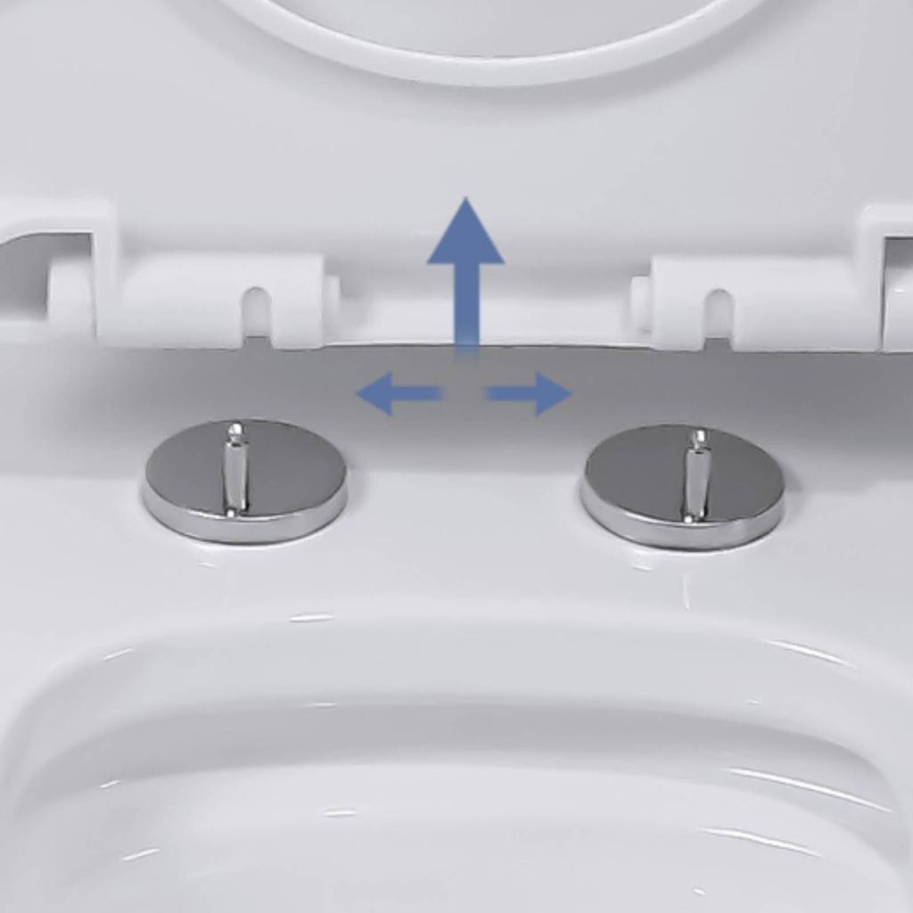 White PP Toilet Seat with SmoothClose Hinges Easy to Install QuickDetach Design for