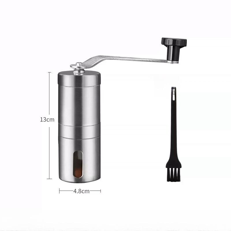 Manual Coffee Grinder Portable Stainless Steel Burr Coffee Bean Grinder with Ceramic Grinding Burr for Espresso Travel
