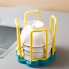 Multifunctional Kitchen Sink Dish Rack with Expandable Draining Tray and Rotating Basket