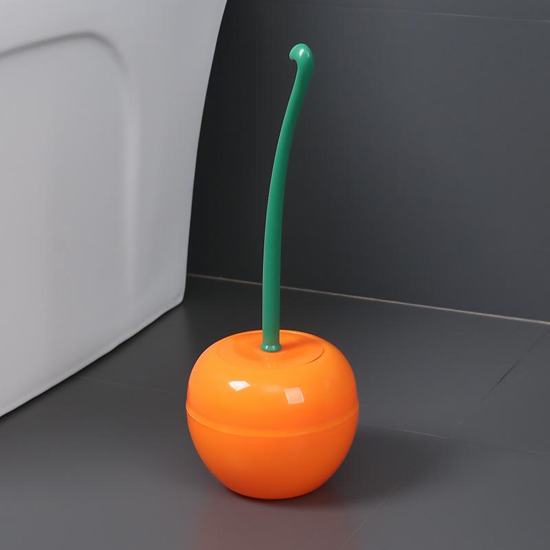 

1pc Cute Cherry Toilet Brush Holder Set, Bathroom Lavatory Long Handle Toilet Bowl Brush Cleaner, Cleaning Brush Bathroom