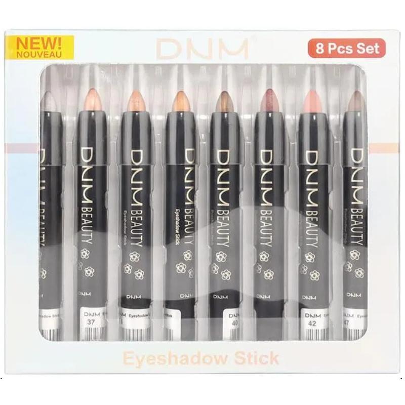 Vibrant Multicolor Eyeshadow Stick Long-Lasting Shimmery and Glittery Eye Makeup Easy-to-Apply Smudge-Proof and Waterproof Eye Shadow Pencil 8 PCs 8 Pieces (Set)
