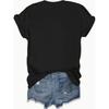 Damen Schickes Woodstock Buchstabenprint Rundhals Kurzarm T-Shirt Bequem Lässig Tägliche Kleidung Stilvolles Layering Top
