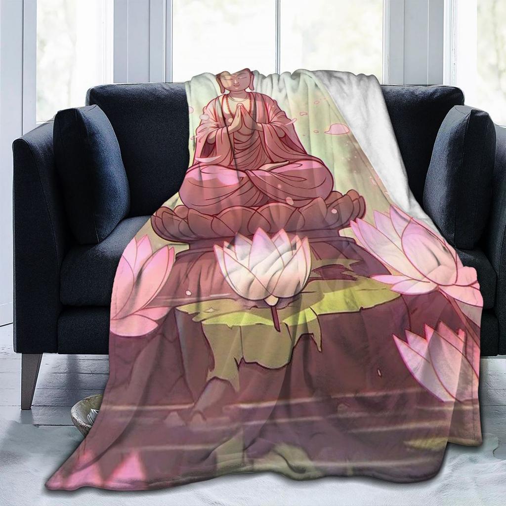 Buddha Yoga Blanket Flannel Sofa Throw Blanket Portable Throw Blankets for Home Bedroom Travel Throws Bedspread Quilt