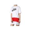 Nike Logo Print Round Neck Short Sleeve Dress Women Dresses White Red CJ3716-100