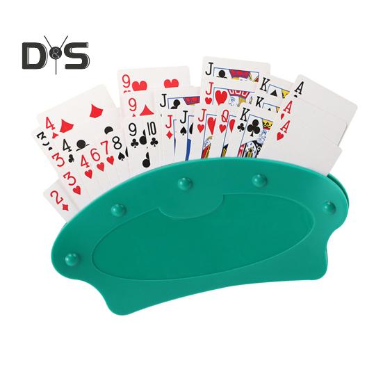 Non-slip Poker Card Holder Little Hands Kids Seniors Arthritis Hands-Free Paper Cards Desktop Stand Rack Tray Family Card Game Accessories