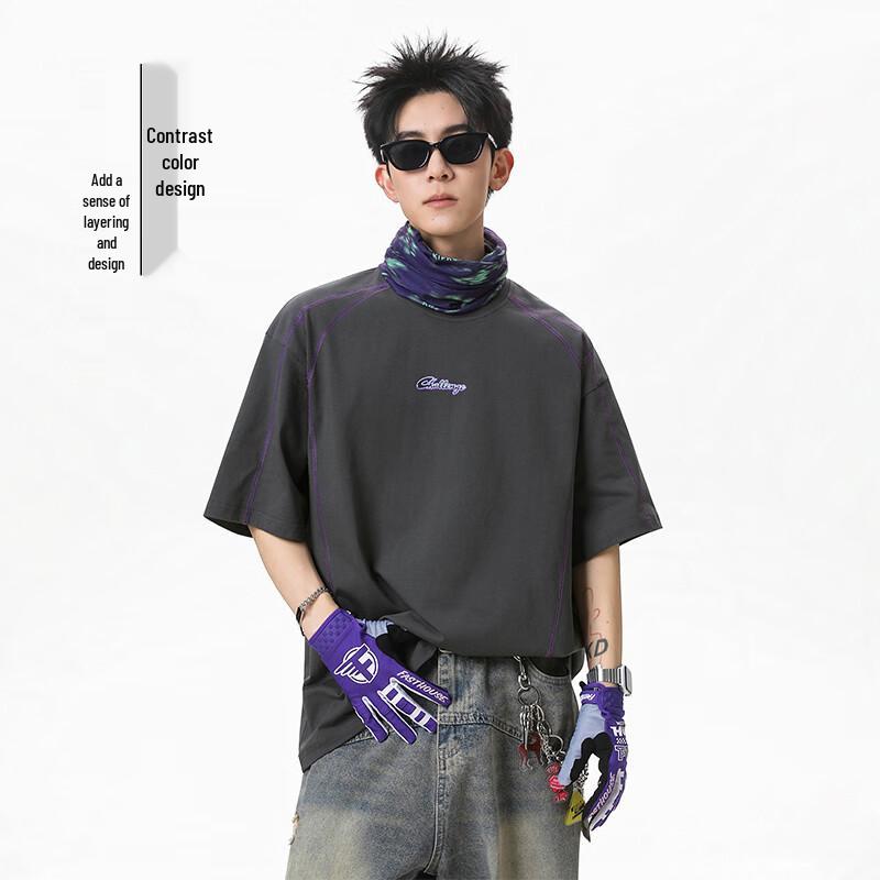 VUUG Men s American Retro High Street Short Sleeve T-Shirt XL