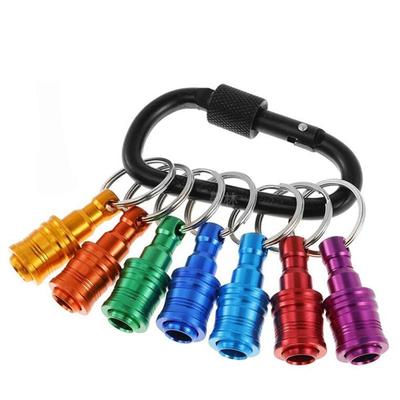 7Pcs Screwdriver Bit Holder Keychain 1/4” Hex Shank Extension Bar Quick Release Drill Bits Socket Screw Adapter Hand Tools