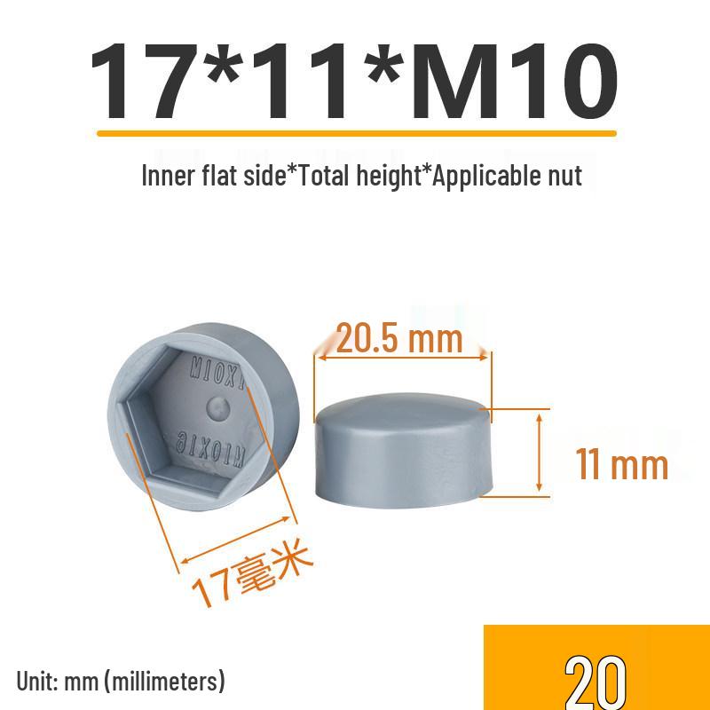 Hex Nut Protective Dust Cap for Flat Head Screws