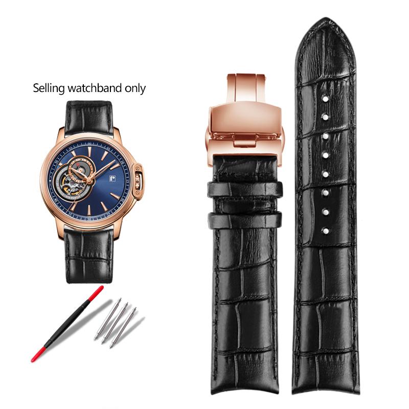 20mm 21mm Kožený remienok na hodinky so zakriveným koncom pre Tissot Seiko Rossini 5793B04B 9633B04B Vzor jašterice Náramok na hodinky