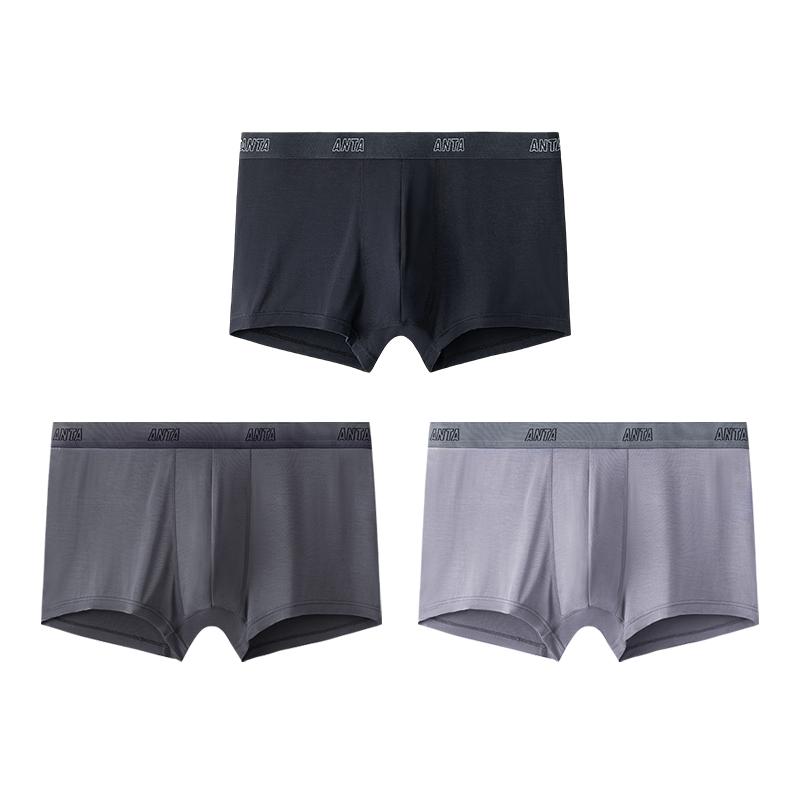 

Anta Antibacterial Comfortable Breathable Bamboo Fiber Boxer Briefs 3-Pack Men underwear 192528974D-2 L