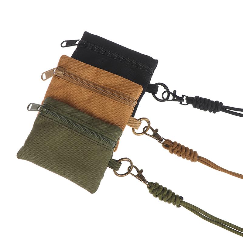 Mini Casual Hanging Neck Mini Coin Purse Card Holder Zipper Pouch Men And Women Key Small Bag Headphone Case With Lanyard