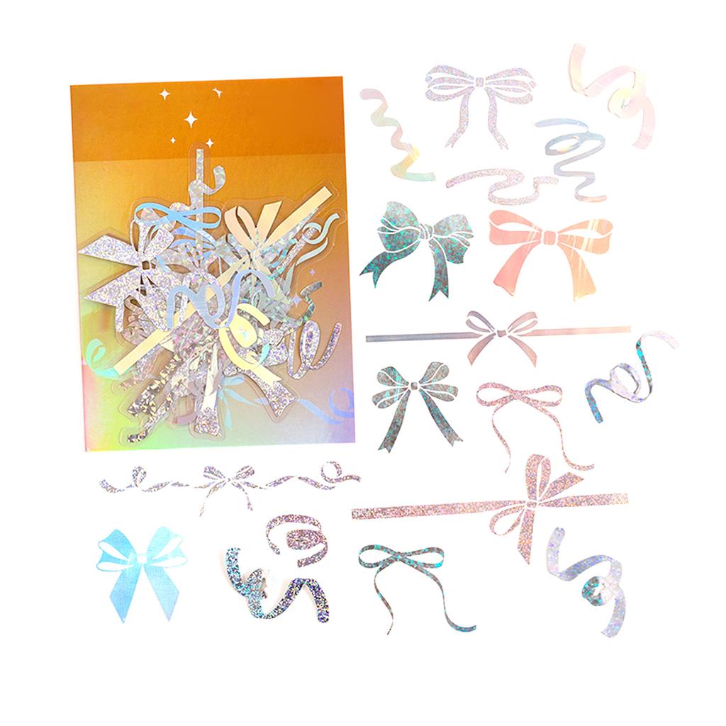 45pcs Bowknot Scrapbook Stickers Cute Strong Adhesion PET Planner Stickers Decal for Diary Photo