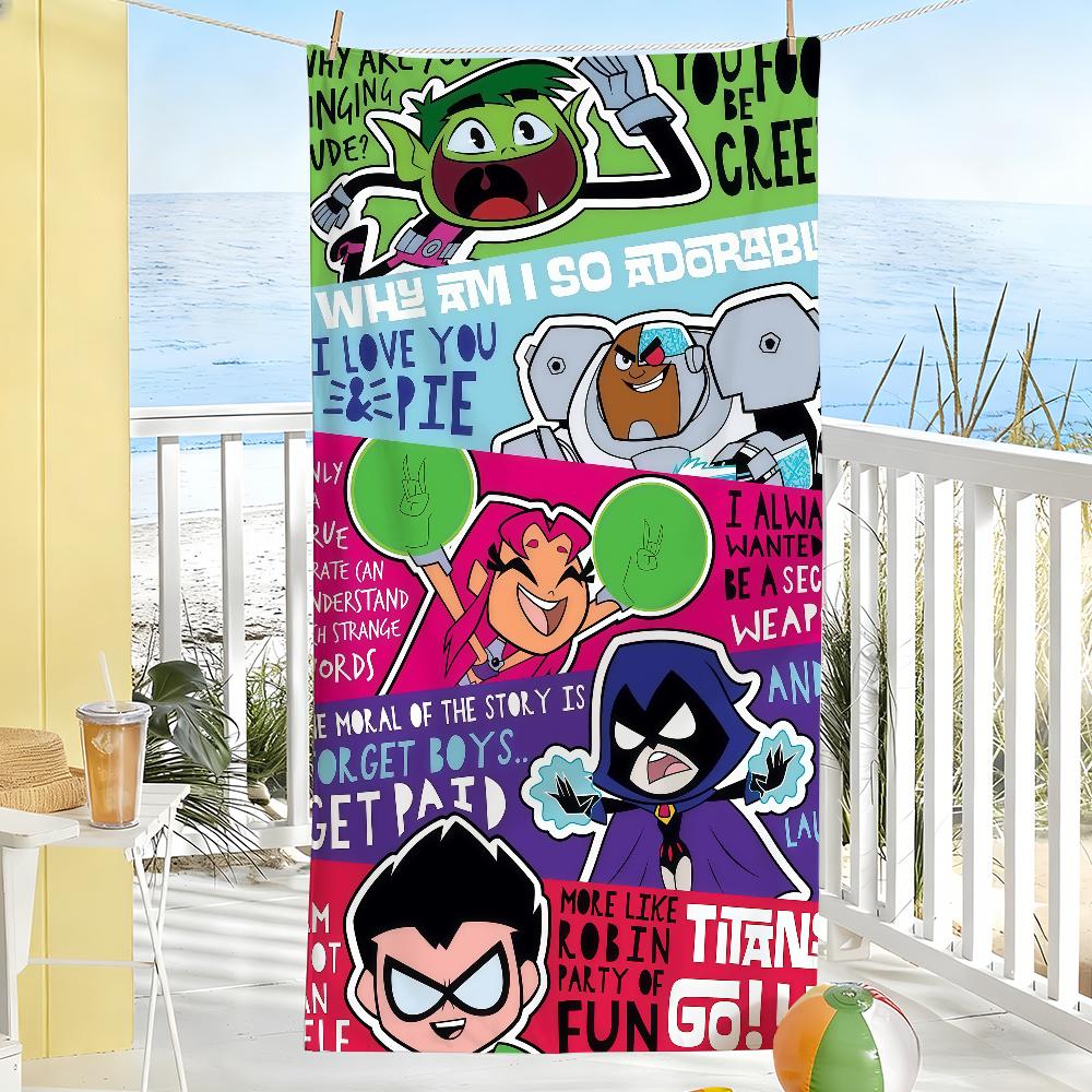 Cartoon T-teen T-titans Towel Drying Bath Towel Applicable To Light Swimming Camping Yoga Beach Out