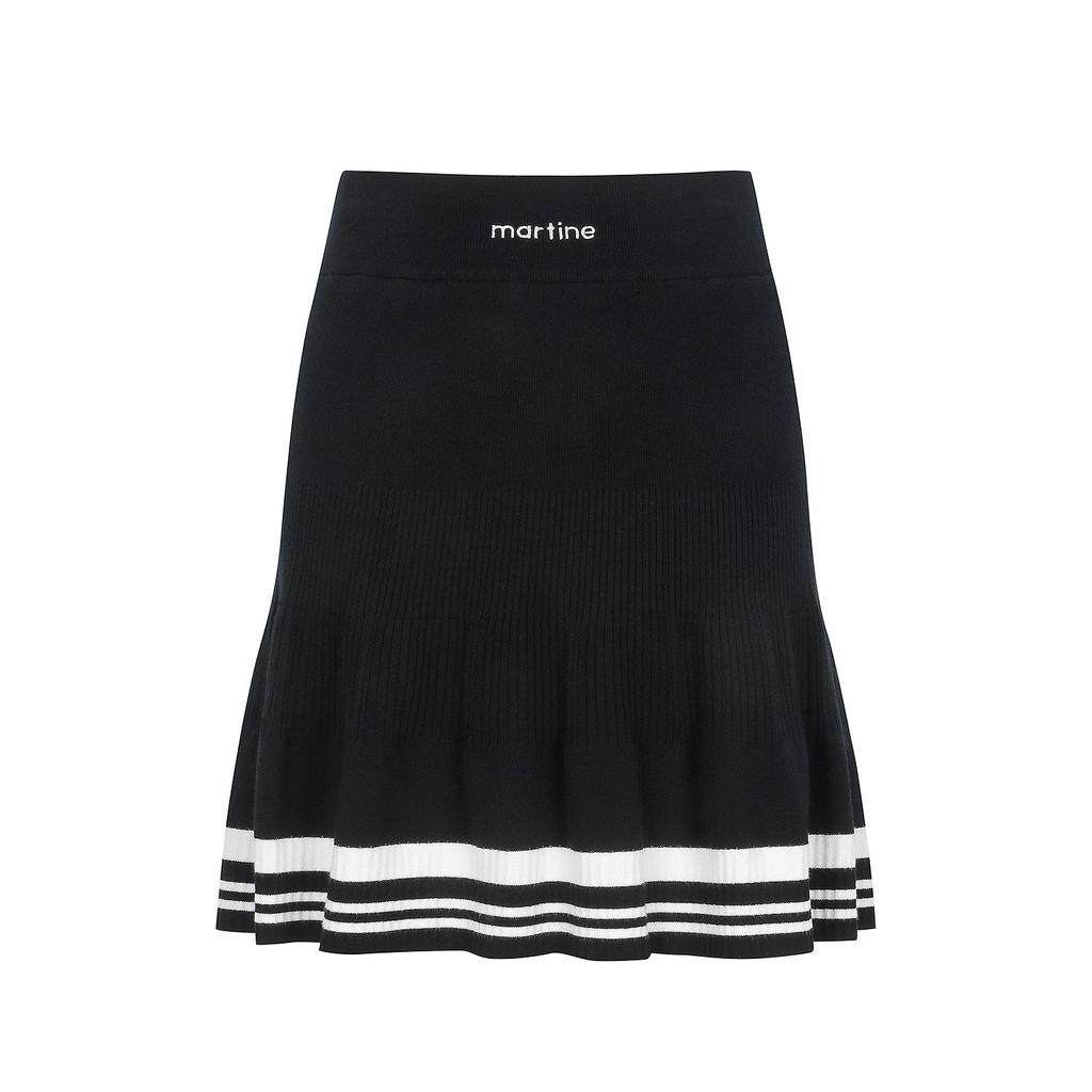 MARTINE GOLF Flared Knit Culotte_Black
