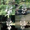 Feather Dream Catcher, Large Dream Catcher with 2 Circles(White)