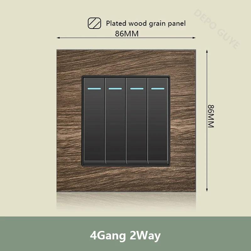UK 18W Type-C Quick charge Dual Power Outlet,Universal Retro Wood Grain Electrical USB Socket,220V Electrical  Wall Light Switch