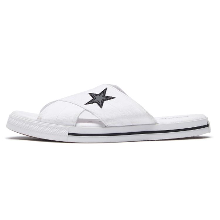 

Converse One Star Slide Canvas White Slippers White Black Women s 565530C 41