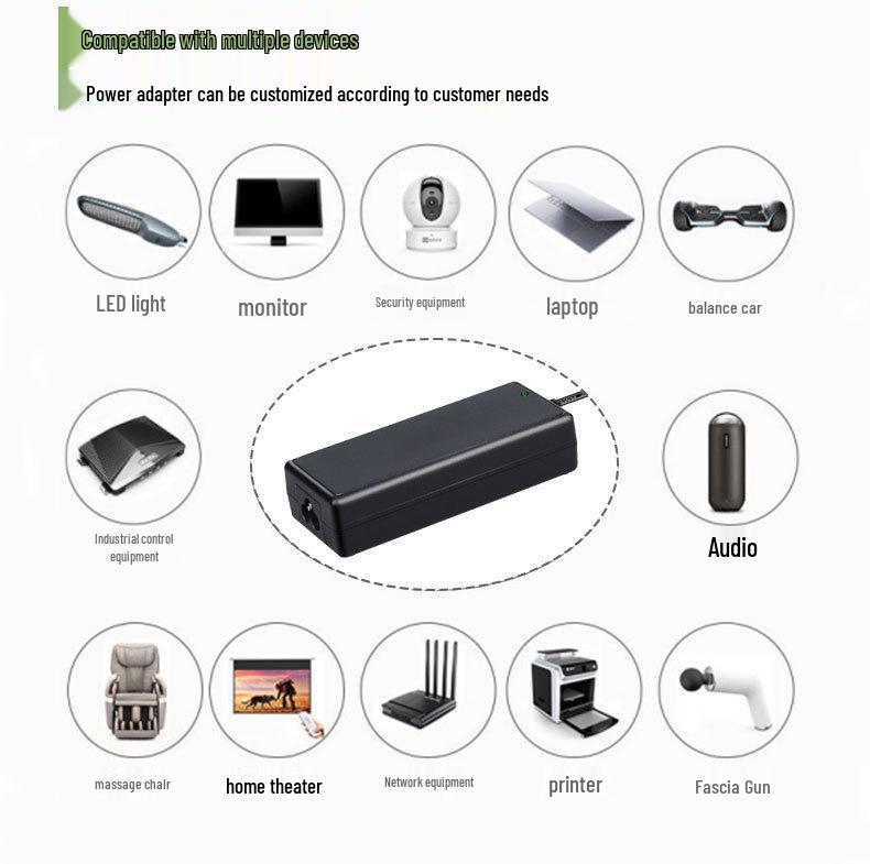 200W Desktop Adapter with Charging Indicator: 24V 8A, 30V 6.6A, 36V 5.5A Laptop Charger.