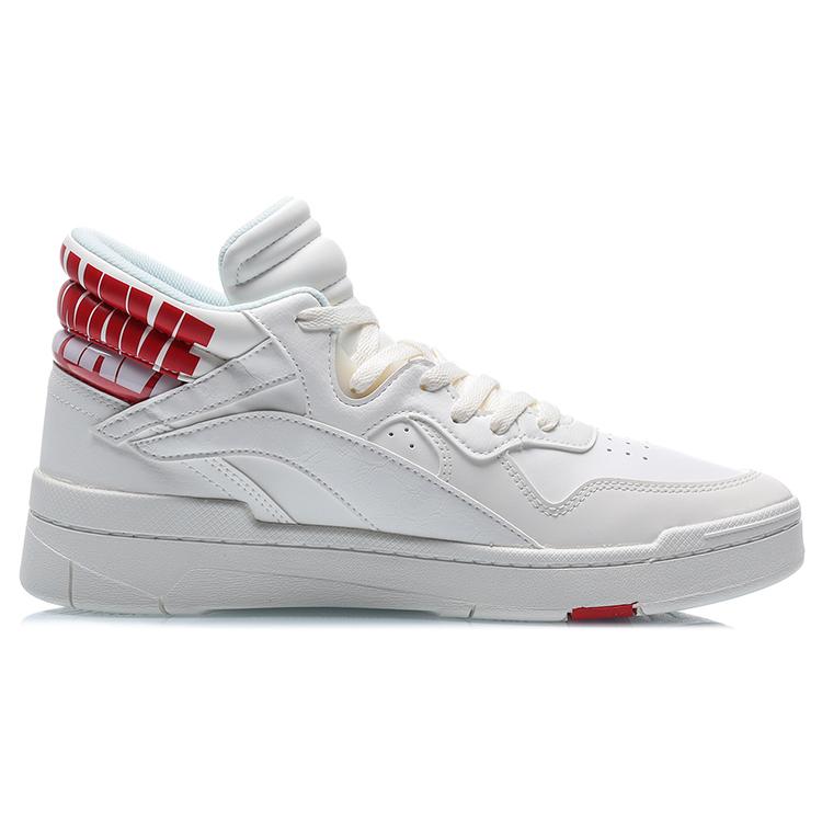Li Ning Wave Superwave Mid top Skateboard Shoes Men's White Red AGCQ179-1
