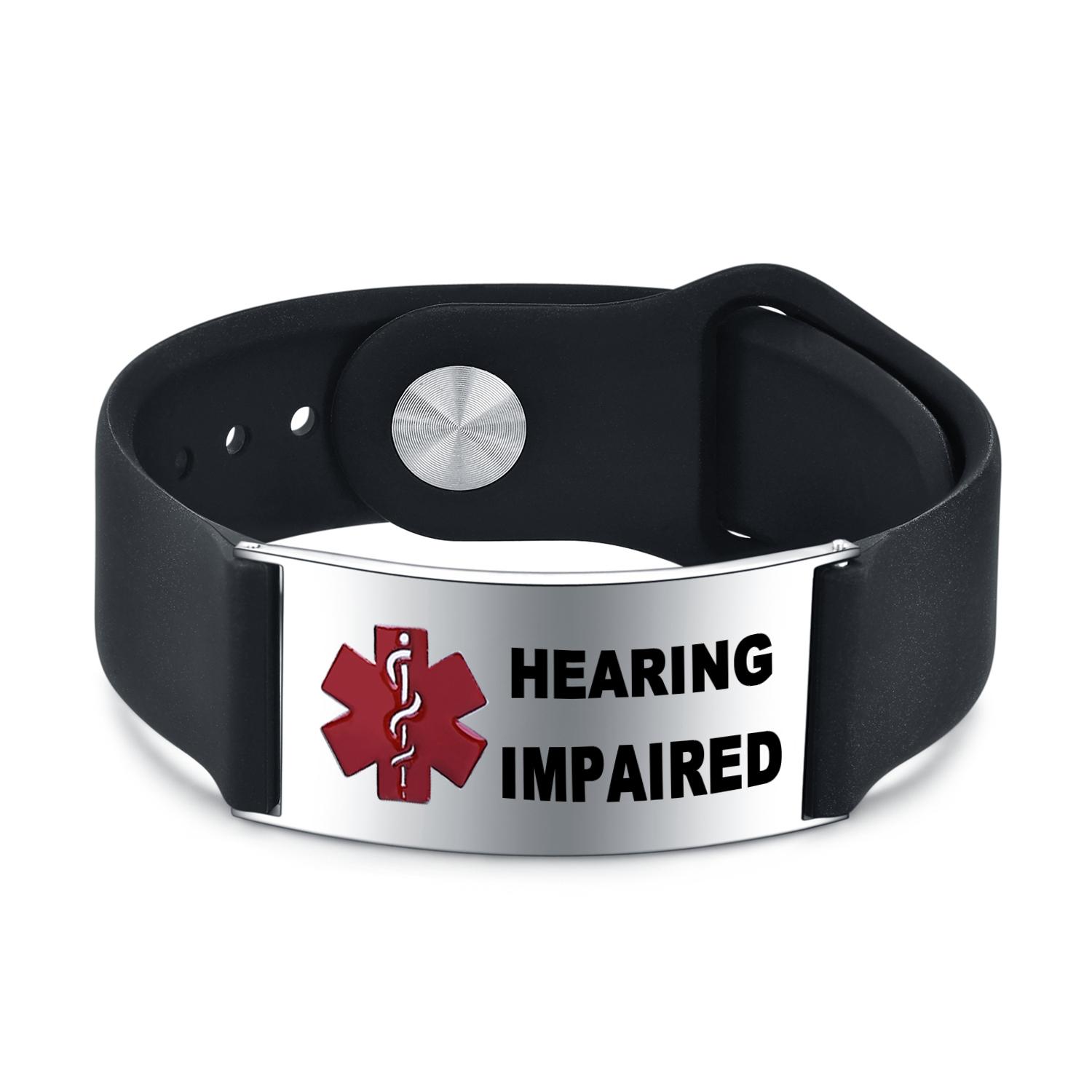 

Медицинский мужской браслет из нержавеющей стали, силиконовый браслет, диабет, ХОБЛ, болезнь Альцгеймера, персонализированные украшения