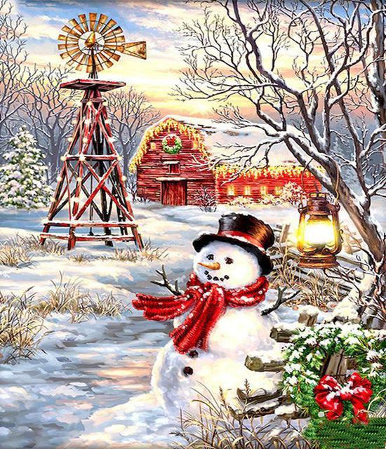 RUOPOTY Malování podle čísla Vánoční ručně malované jedinečné dárky Nástěnné obrazy podle čísla Sady sněhuláka do obývacího pokoje