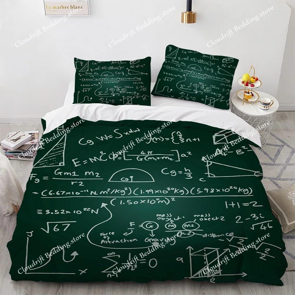 Mathematical Formula Duvet Cover Set King Queen Full Size microfiber Bedding Set for Kids Teens Comforter Cover with Pillowcase