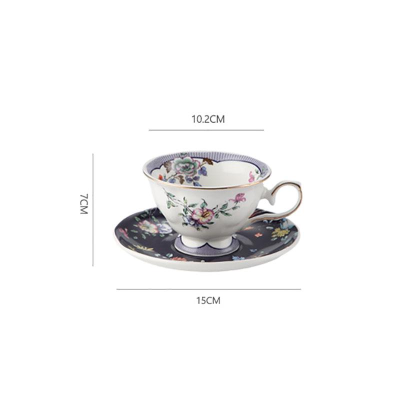 180ml Ceramic Coffee Cup Saucer European Style Flower and Bird Ceramic Cup Exquisite Afternoon Tea Flower Tea Coffee Mug Gifts