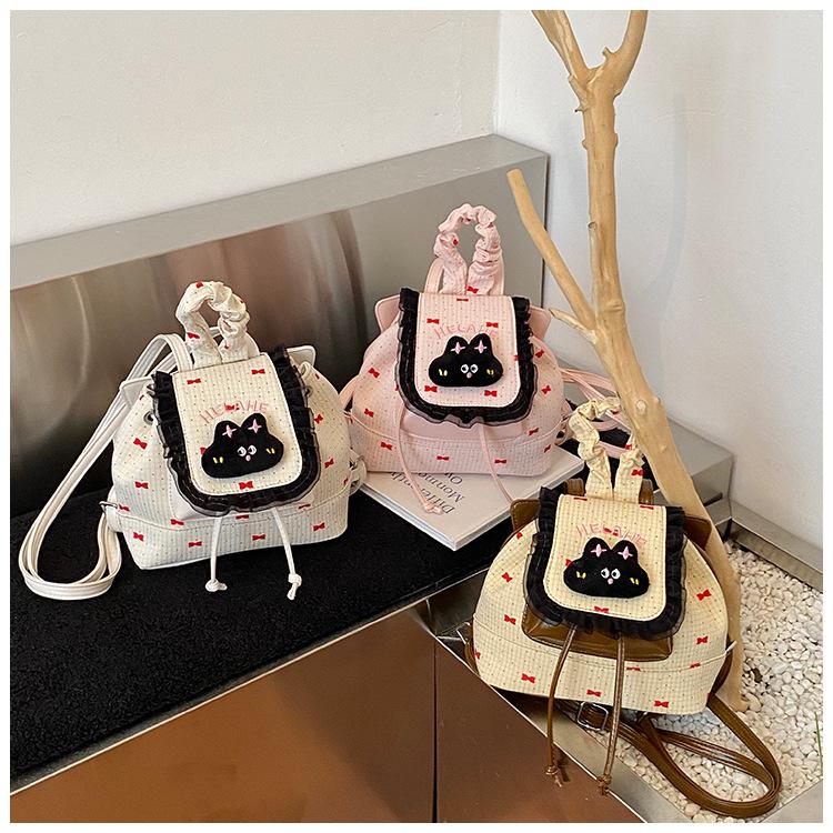 Contrasting Color Backpack Women's 2025 New Fashion High-end Texture Schoolbag College Student Travel Backpack Commuter Handbag