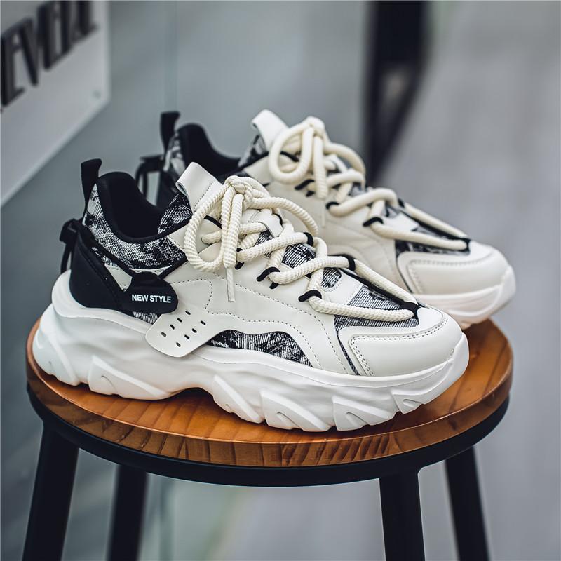 

Мужская обувь Удобная обувь с мягкой подошвой, дышащая, повседневная обувь, новая, увеличивающая рост, модная, универсальная обувь для бега для мужчин 44 чёрный