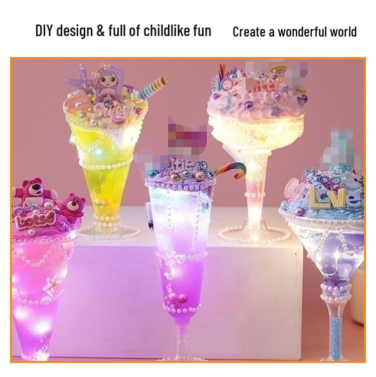 Kids' DIY Ice Cream Toy Set with Colored Clay & Crystal Mud
