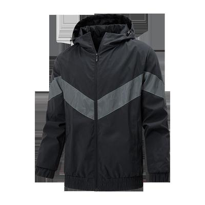 Chaqueta con capucha y rayas reflectantes de estilo nuevo para primavera y otoño, moderna y a prueba de viento para hombre.