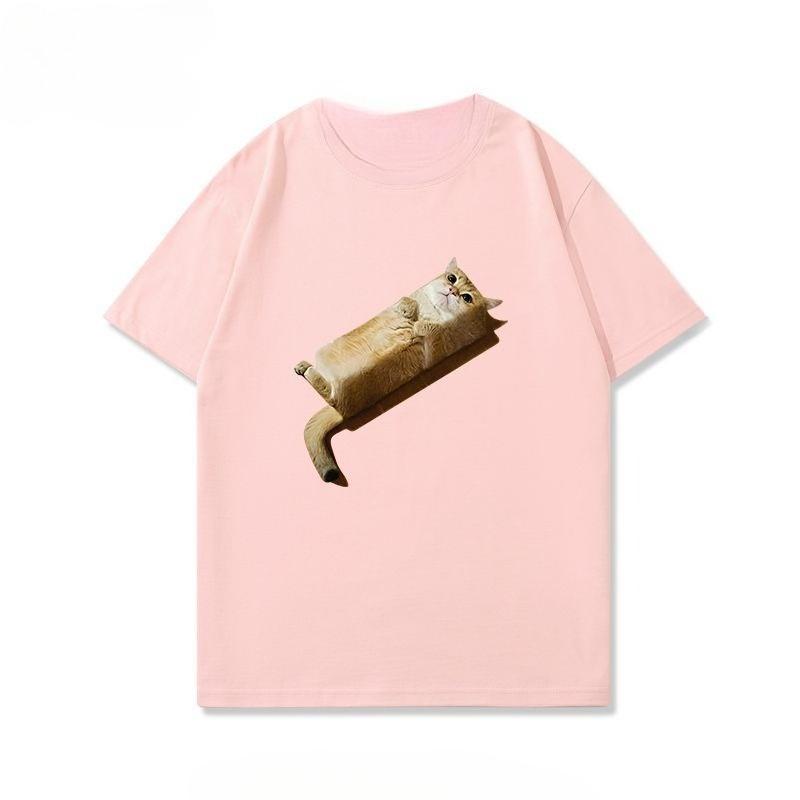 Classic Cute Cat Sandwich Meme T Shirt Unisex Women Harajuku Style Graphic Tee Oversized Casual Short Sleeve Summer Fashion Top
